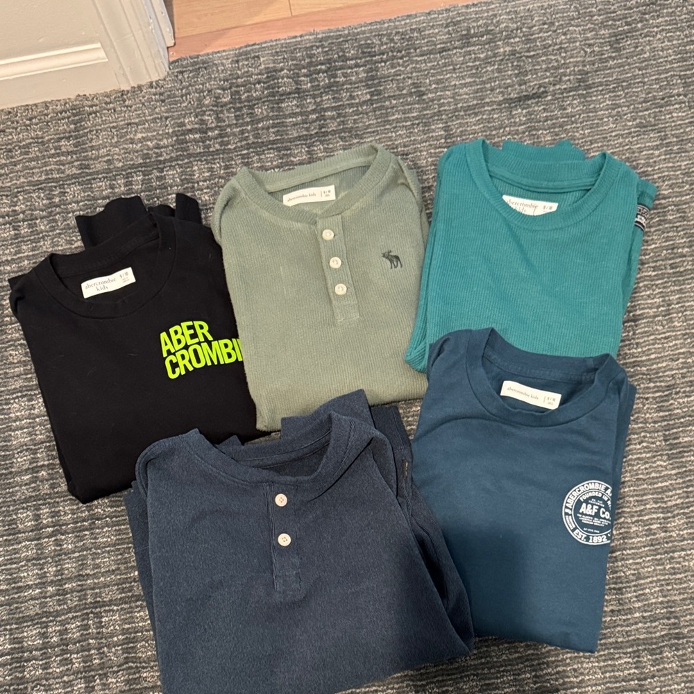 Abercrombie & Fitch Kids Black, Green, and Blue Long Sleeve Tees